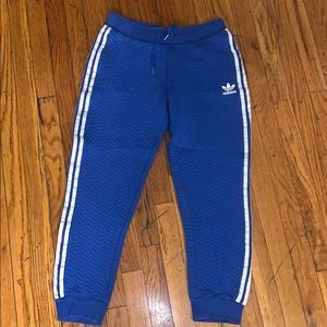 Royal blue Adidas track pants